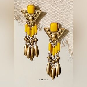 NWT Free People Zora Dangle Earrings in Warm Yellow